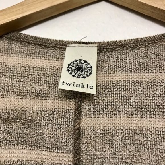 Anthropologie Twinkle Tan Boho Striped Cardigan Sweater - Picture 9 of 11